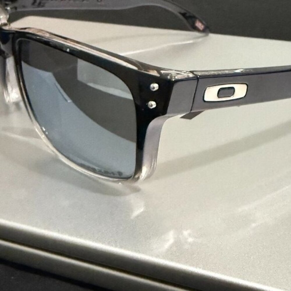 OO9102 Oakley Holbrook Dark Ink Fade Prizm Polarized Silver Reflective Lenses - Picture 5 of 8